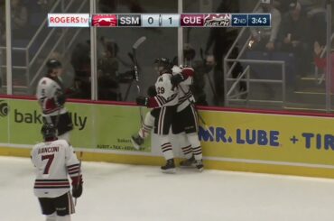 Draft Eligible Matt Poitras goes bar down