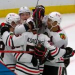 Blackhawks' Kevin Korchinski Gets The Tip-In Off Raddysh's Skate For First NHL Goal