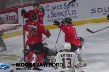 Warriors Goal 2 by #7 Brayden Tracey Moose Jaw (2) - Red Deer -