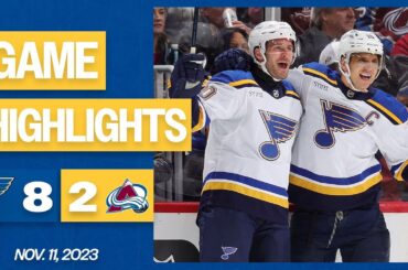 Game Highlights: Blues 8, Avalanche 2
