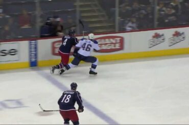 Roman Polak spills John Moore [HD]