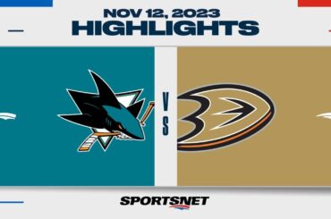 NHL Highlights | Sharks vs. Ducks - November 12, 2023