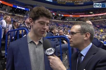 Newest Blues player Zach Sanford arrives in St. Louis