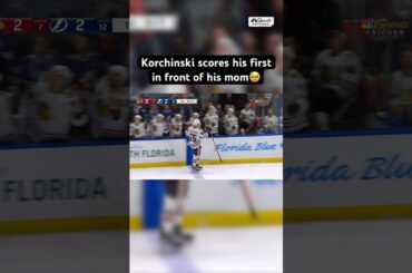 Blackhawks' Kevin Korchinski scores first career NHL goal #Shorts