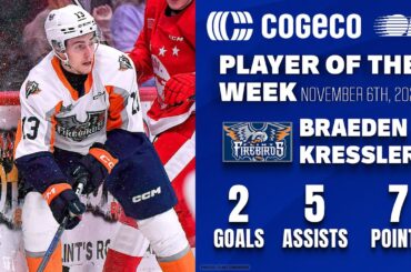 Firebirds' Braeden Kressler named Cogeco OHL Player of the Week