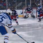 Ristolainen’s shot gets through a maze of players to go top shelf