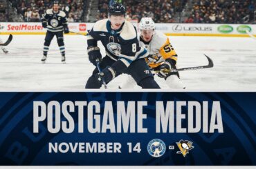 HC Pascal Vincent, Boone Jenner, Alexandre Texier and Zach Werenski | Postgame Media (11/14/23)