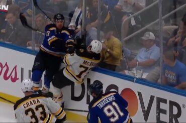 Jaden Schwartz bones crushing hit on Charlie McAvoy