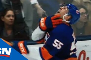 Johnny Boychuk Takes Mitch Marner's Skate To The Neck, Returns To Game