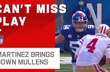 Blake Martinez Piledrives Nick Mullens for a Sack
