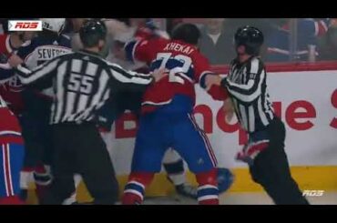 Voronkov hits Xhekaj and then Xhekaj fights Voronkov