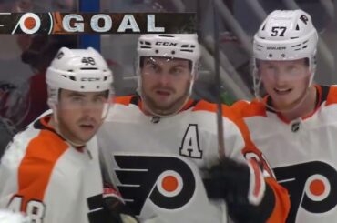 Yegor Zamula's first NHL assist on Laughton's goal vs Lightning (18 oct 2022)