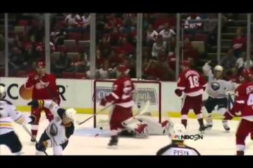 Zemgus Girgensons first NHL goal vs Detroit Red Wings