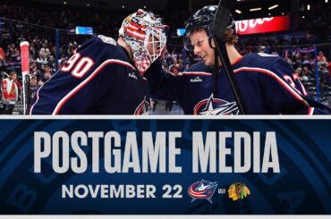 Columbus Blue Jackets down Chicago Blackhawks 7-3 in Nationwide Arena 💥💥 | Postgame Media (11/22/23)