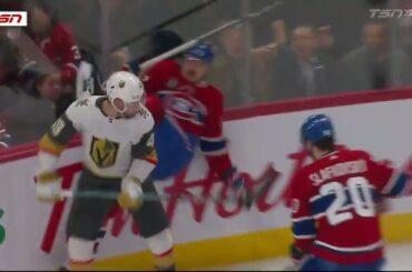 Ivan Barbashev's huge shoulder hit against Xnekaj from Canadiens (16 nov 2023)