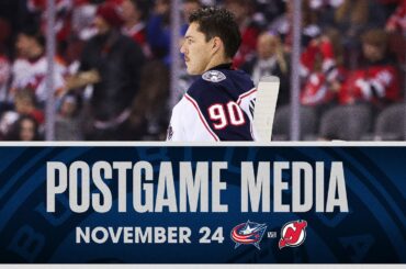 Elvis Merzlikins makes 38 SAVES, Blue Jackets win BACK-TO-BACK Games 💥 | Postgame Media (11/24/23)