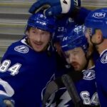 Mikhail Sergachev gets an assist on Jeannot's goal vs Oilers 18 nov 2023