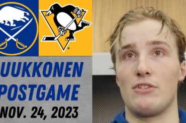 Ukko-Pekka Luukkonen Postgame Interview vs Pittsburgh Penguins (11/24/2023)