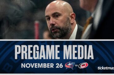 Blue Jackets Head Coach Pascal Vincent ahead of matchup vs. Hurricanes | Pregame Media (11/26/23)