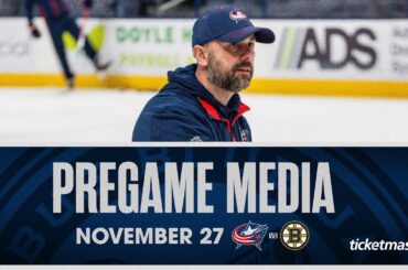 Columbus Blue Jackets Head Coach Pascal Vincent previews game vs. Boston | Pregame Media (11/27/23)