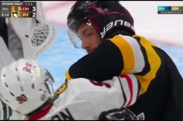 Rickard Rakell causes a scrum to happen