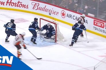 Jakob Silfverberg Finishes Past Connor Hellebyuck After A Sweet Pass From Rickard Rakell