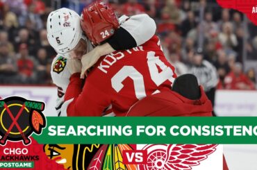 The Chicago Blackhawks lose 5-1 to the Detroit Red Wings on the road | CHGO Blackhawks Postgame