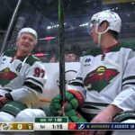 Kirill Kaprizov gets a roughing penalty against Jeremy Lauzon (30 nov 2023)