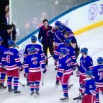 Rangers RW #24 Kaapo Kakko leaves the game against Sabres in 2nd period