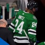 Roope Hintz Heads To Dressing Room After Awkward Fall Into Boards