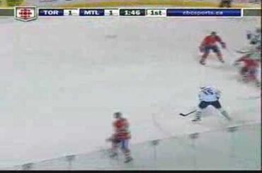 Brisebois hits Tucker - Leafs at Habs- February 7, 2008