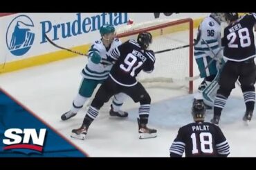 Dawson Mercer Bunts It In To Earn Simon Nemec His First NHL Point