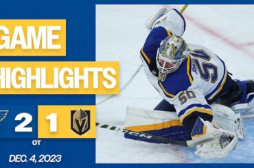 Game Highlights: Blues 2, Golden Knights 1 (OT)