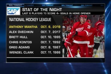 Stat of the Night:   Anthony Mantha   Oct 7,  2019
