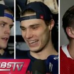 Guhle, Slafkovsky + more Habs address the media at practice | FULL PRESS CONFERENCES
