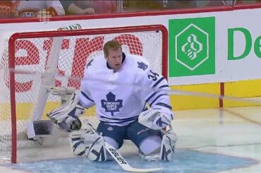 Brian Gionta collides with James Reimer [HD]