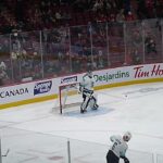 Seattle Kraken goalie Joey Daccord warms up 12/4/23