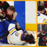 Brady Tkachuk's big punches knock down Alex Tuch onto ice - Brady Tkachuk fight Alex Tuch
