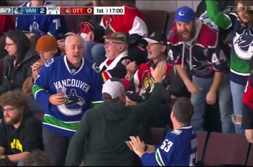 Ilya Mikheyev scores vs Senators from Pettersson and Kuzmenko assists (9 nov 2023)