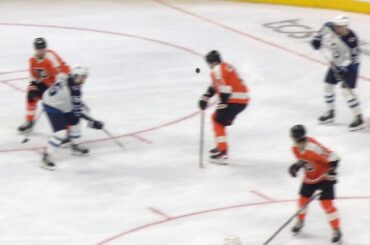 Ivan Provorov blocks a shot with his neck, returns on the ice the next shift (22 jan 2023)