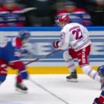 Oscar Engsund delar ut en tackling