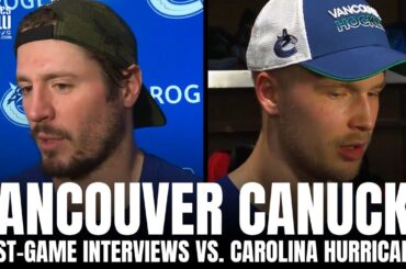 Elias Pettersson & JT Miller React to Vancouver Canucks Win vs. Carolina | Canucks Post-Game