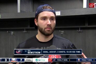 Emil Bemstrom thought his line played with pace, but Columbus needed to clean up some turnovers