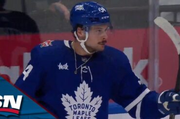 Auston Matthews Tucks In The Give-And-Go Play With William Nylander To Extend The Maple Leafs' Lead