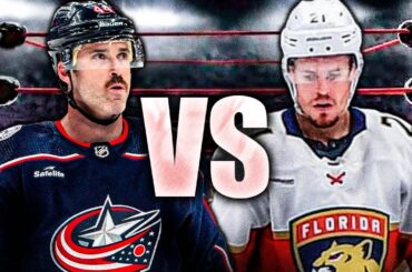 ERIK GUDBRANSON JUMPS NICK COUSINS AFTER HUGE BOARDING HIT (Columbus Blue Jackets—Florida Panthers)