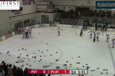 12/3/21 MHKY vs. SUNY Potsdam: Thomas Maia Scores on Casella Teddy Bear Toss Night