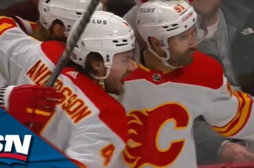 Flames' Nazem Kadri Scores Against His Former Team From A Backhand Feed By Blake Coleman