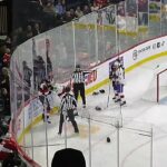 Laval Rocket's Tobie Bisson and Belleville Senators' Zack Ostapchuk get into a fight 12/6/23