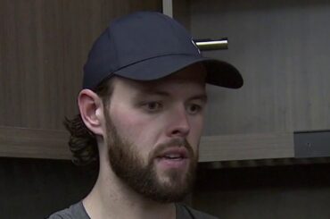 Spencer Martin talks with the media following tough loss Sunday night