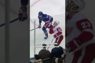 🤔 Lucas Raymond hits himself in the face with Will Cuylle's stick 🏒 | #shorts